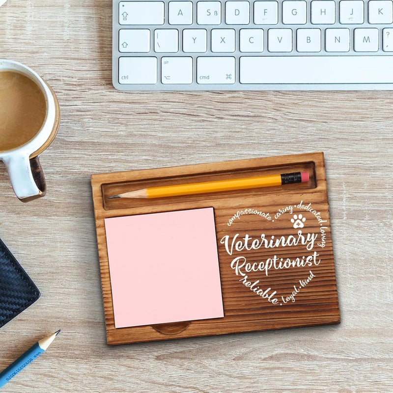 akeke Veterinary Receptionist Gifts, Veterinary Receptionist Appreciation Gifts, Thank You Vet Receptionist Gifts for Vet Secretary, Vet Front Office Desk Self-Stick Note Pad Holders GSH10 - Image 3